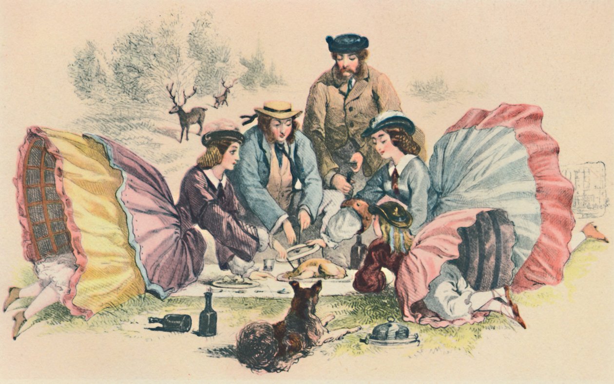 En viktoriansk piknik, c1860, 1944. av Unbekannt