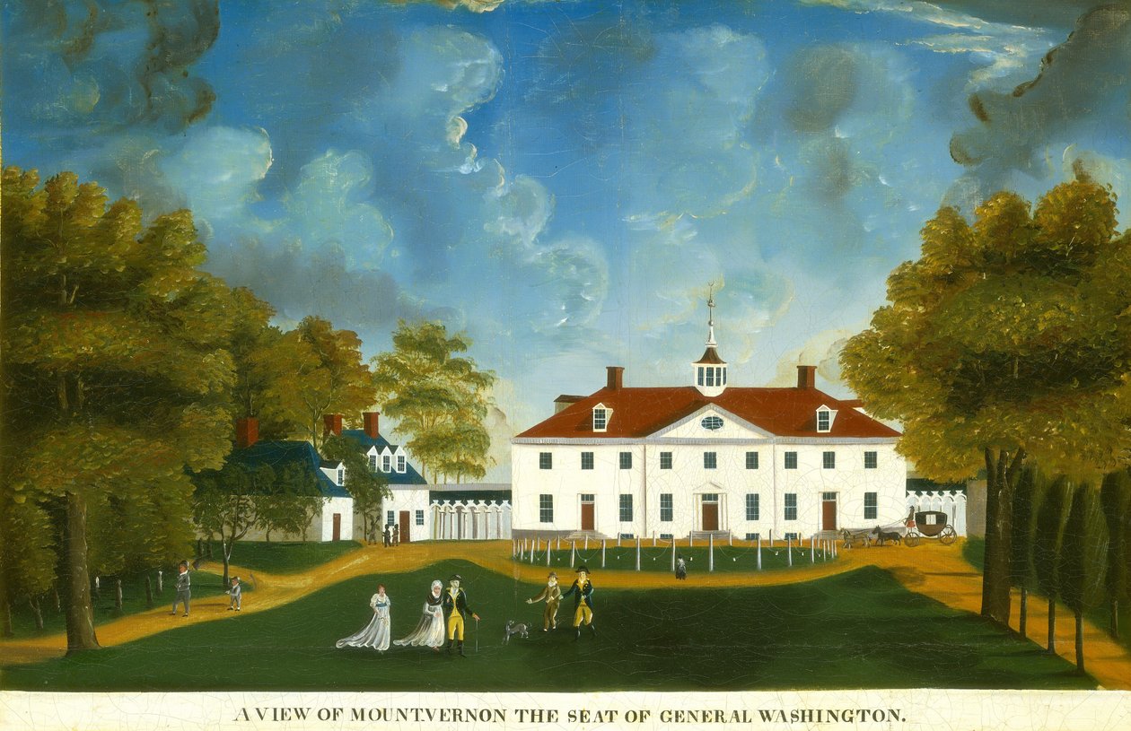 En utsikt over Mount Vernon, 1792 eller senere. av Unbekannt