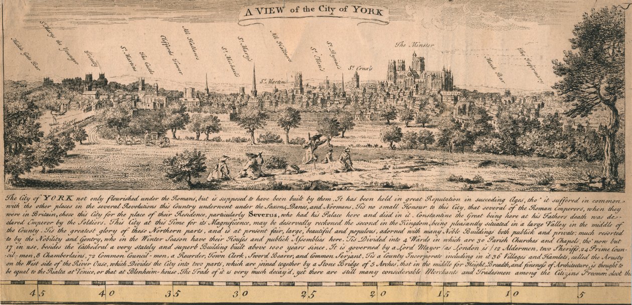 En utsikt over byen York, c1770-tallet. av Unbekannt