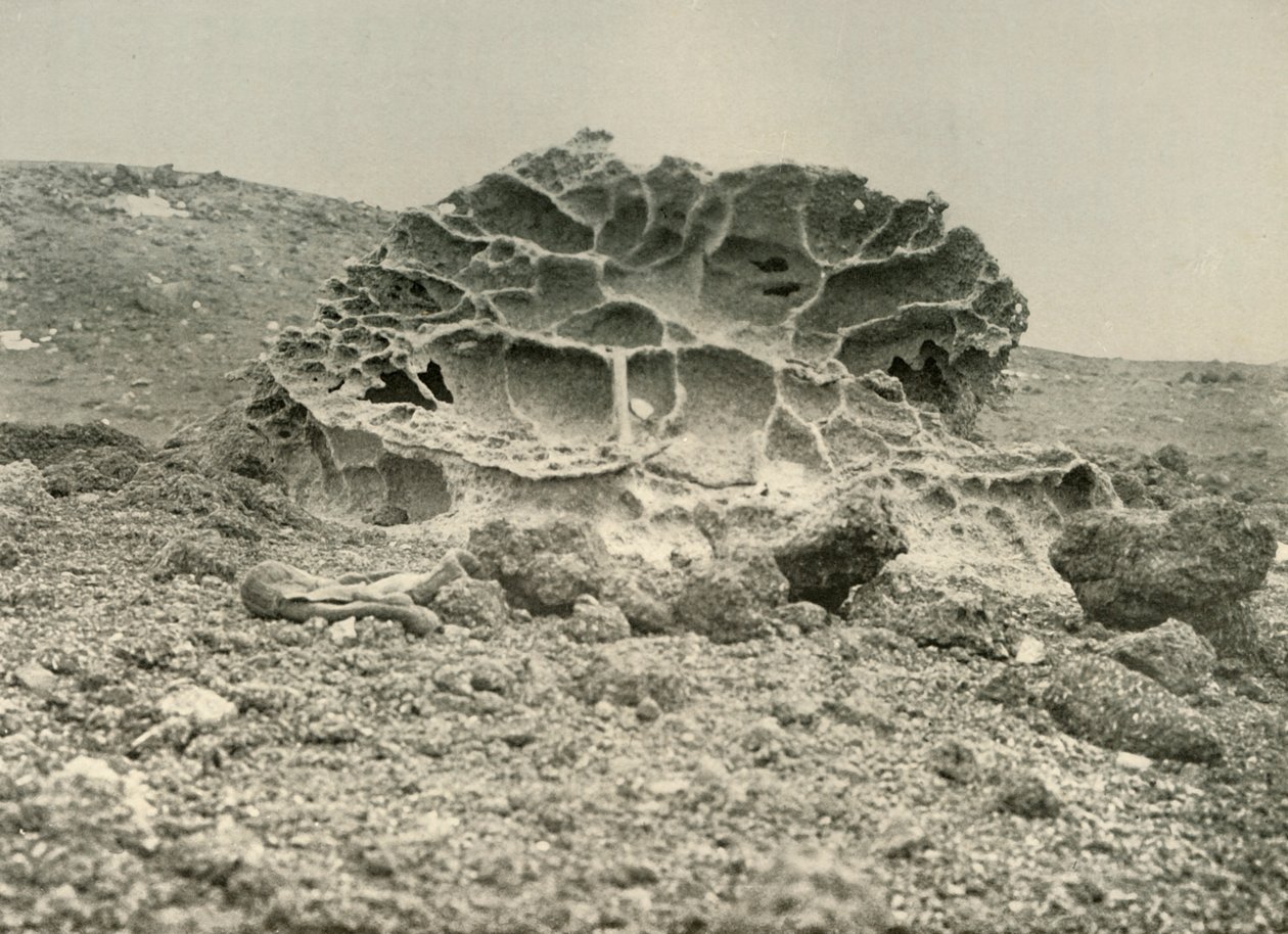 En værsatt Kenyte-stein nær Winter Quarters, c1908, 1909. av Unbekannt
