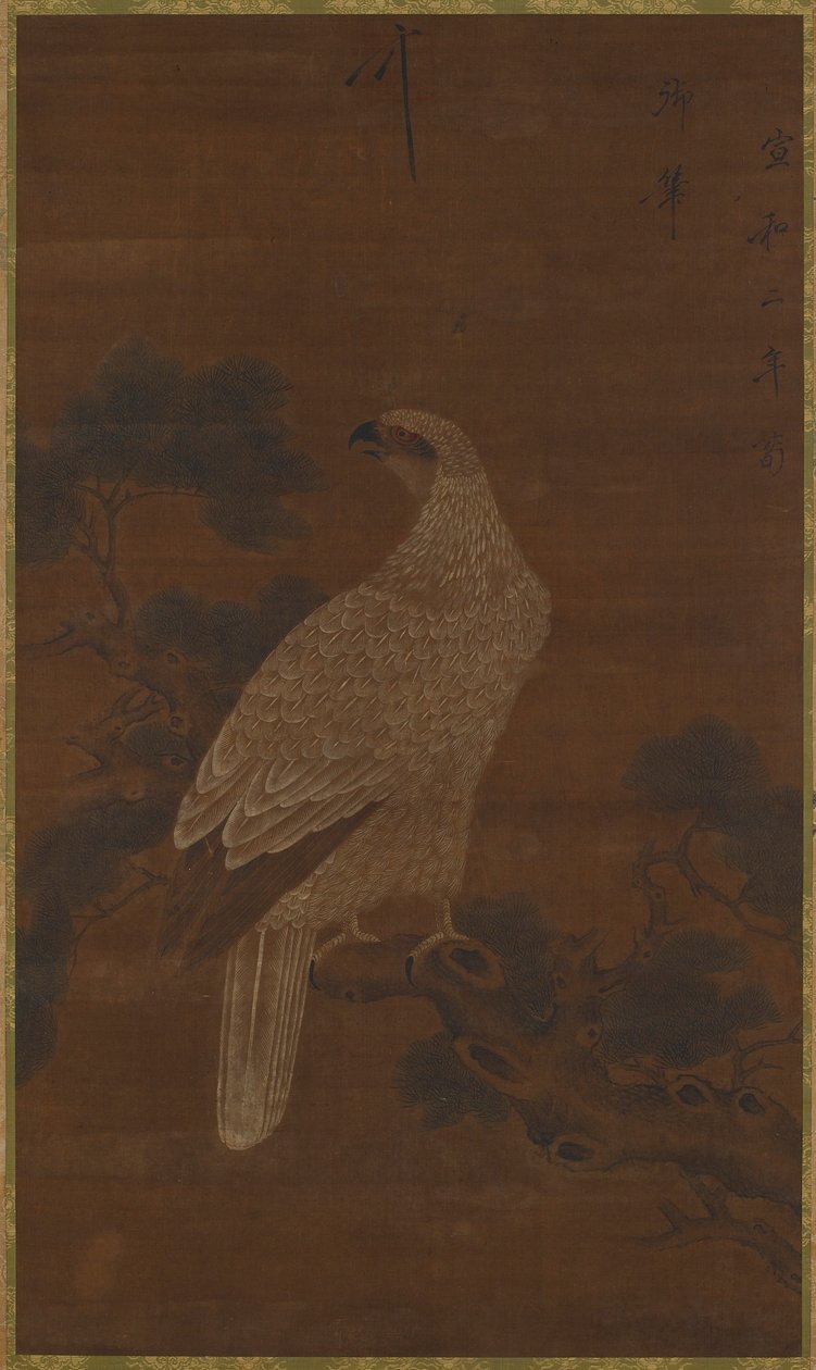 En hvit ørn på en furugren, Ming- eller Qing-dynastiet, 1600-tallet. av Unbekannt
