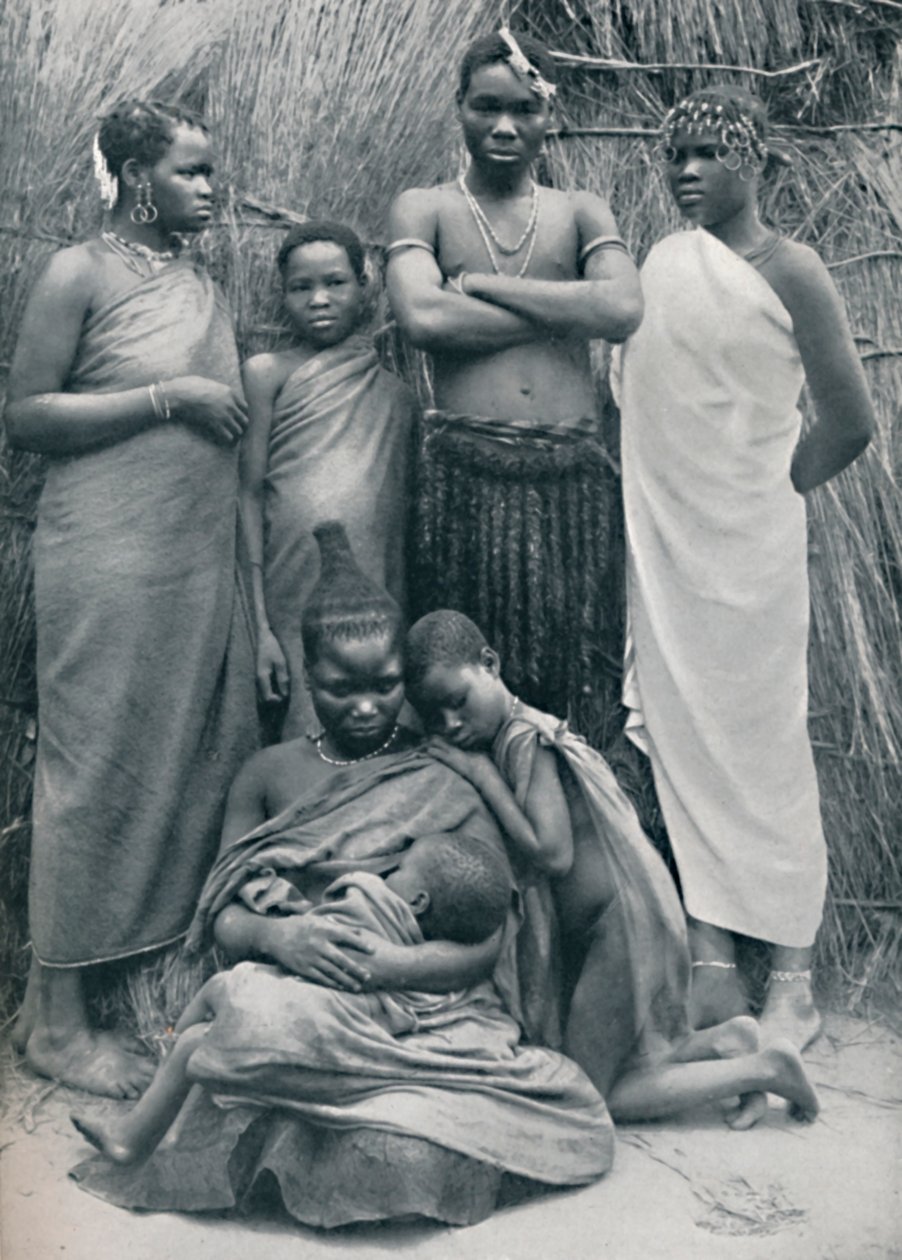 En Zulu-familiegruppe, 1912 av Unbekannt