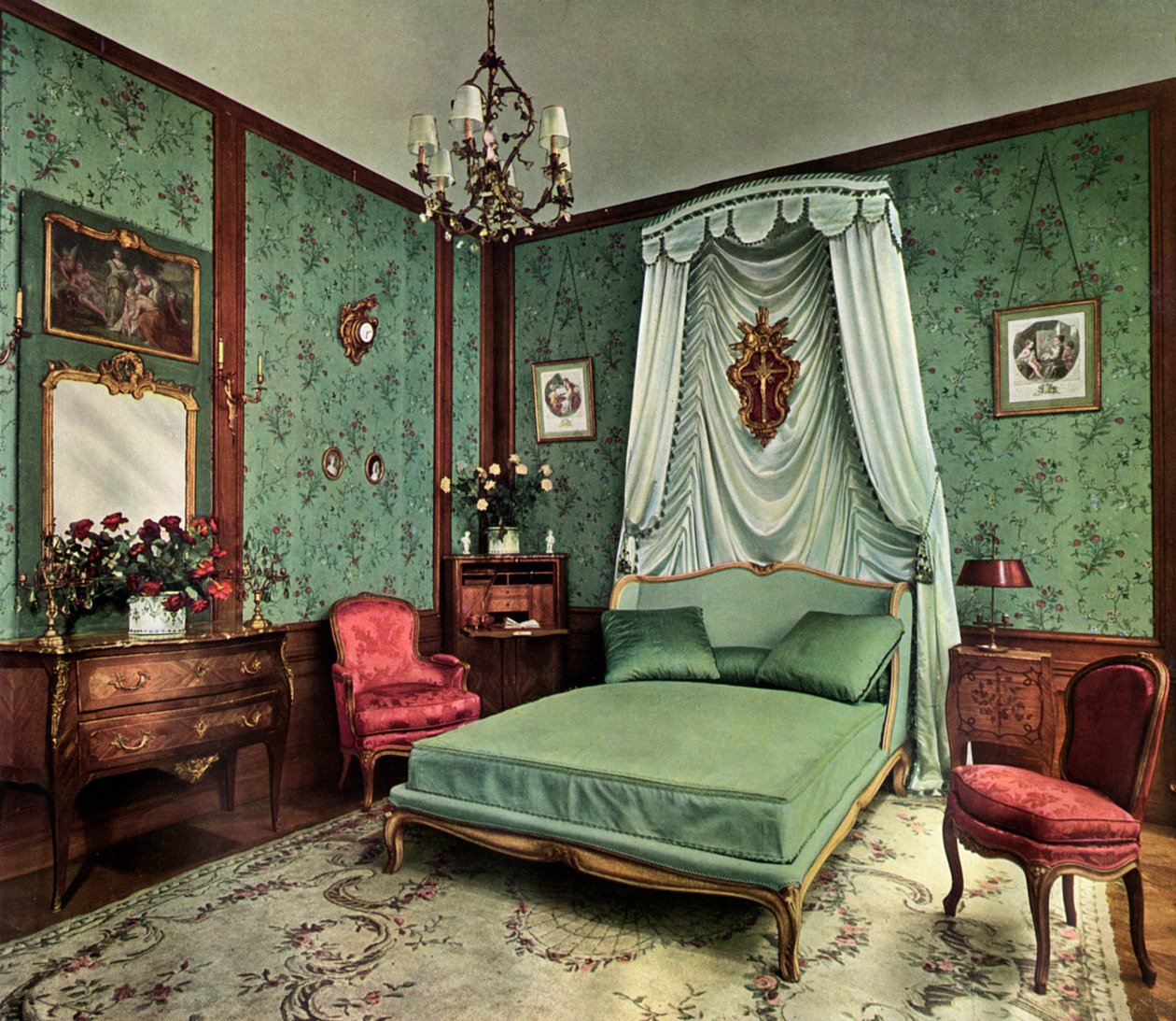 Et soverom fra regjeringen til Louis XV Room, Hotel des Saints Pères, Paris, 1938 av Unbekannt