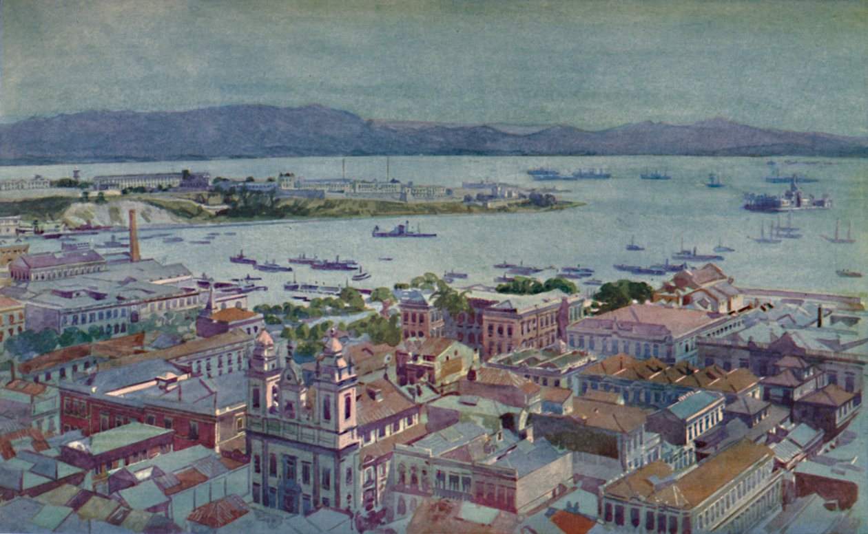 Litt av Rio med Ilha das Cobras og Ilha Fiscal, 1914 av Unbekannt