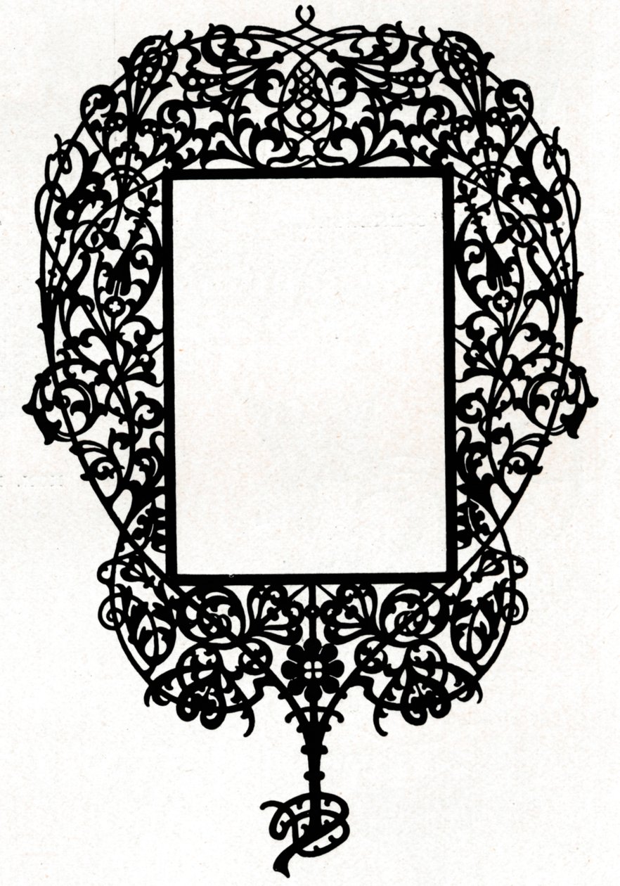Et design for en bilderamme med tittelen Armiger, 1898. av Unbekannt