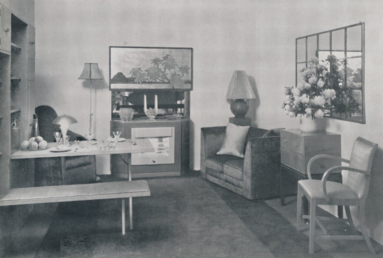 En spisestue og stue, 1942. av Unbekannt