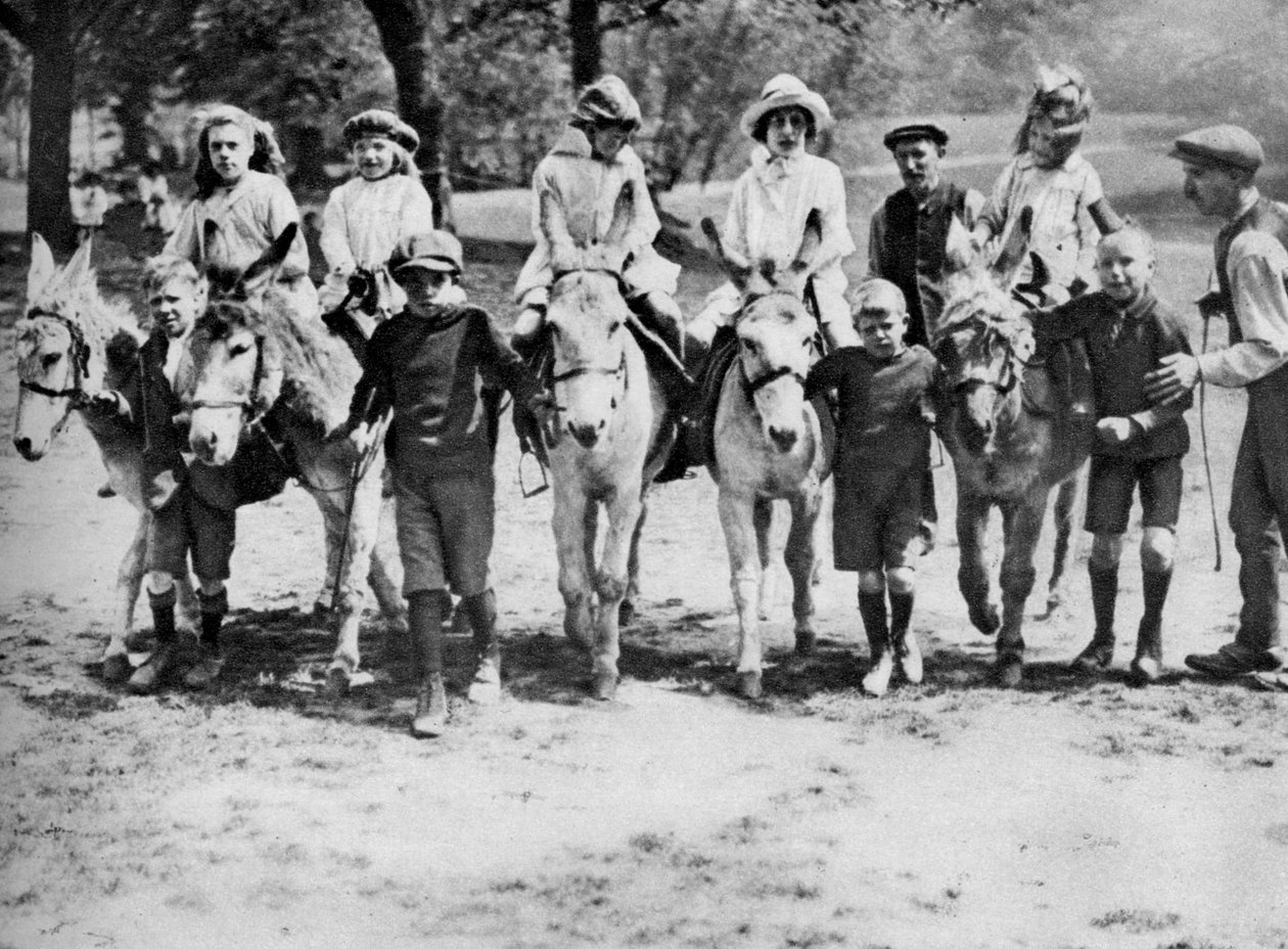 En eseltur på en helligdag på Hampstead Heath, London, 1926-1927 av Unbekannt