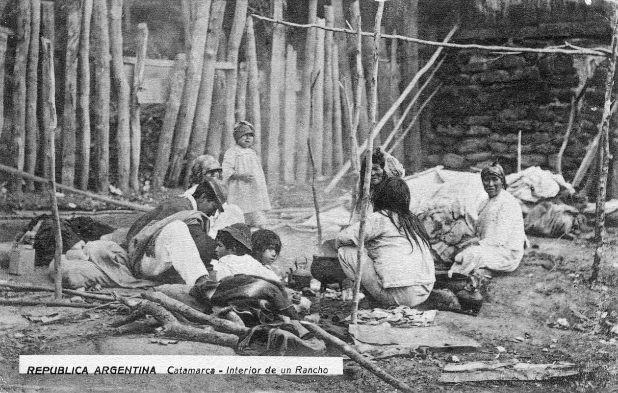 En familie på jobb, Catamarca, Argentina, tidlig på 1900-tallet av Unbekannt