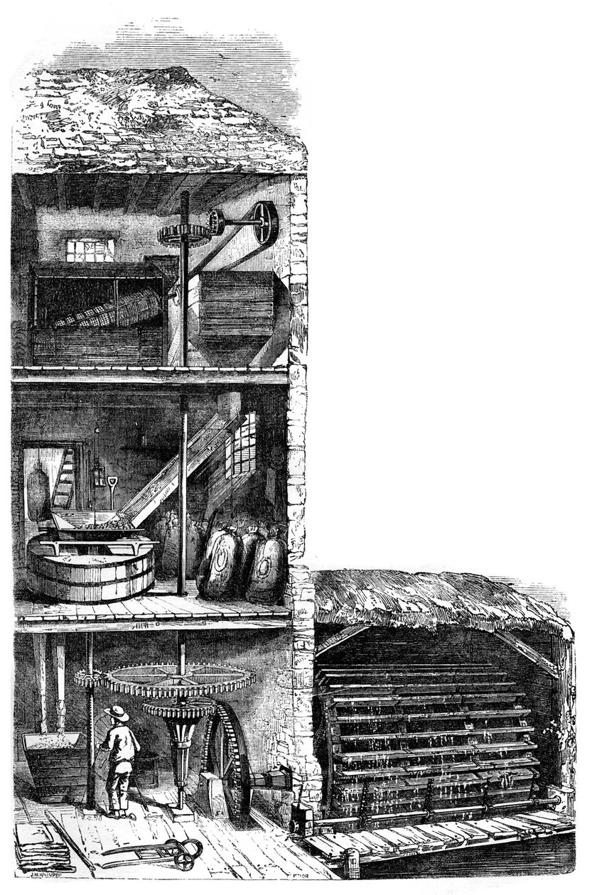 En melmølle, 1886 av Unbekannt