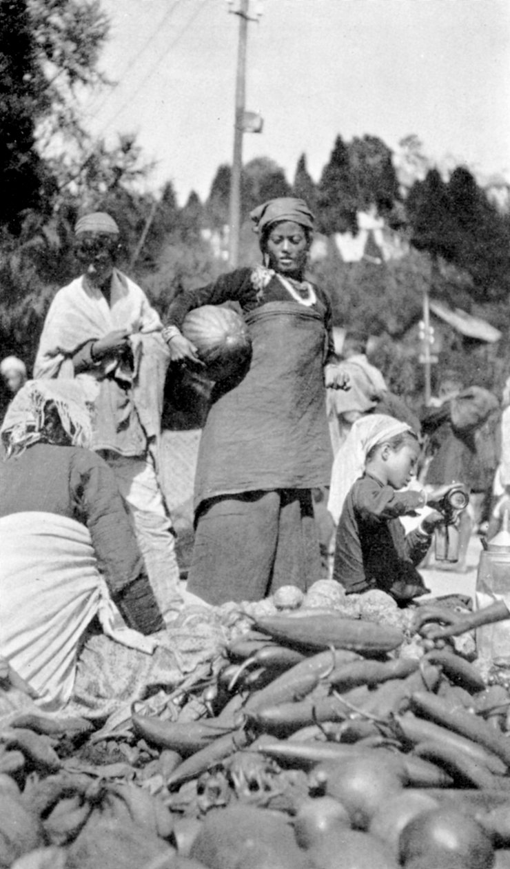 Et matmarked i Darjeeling, Vest-Bengal, India, c1910 av Unbekannt