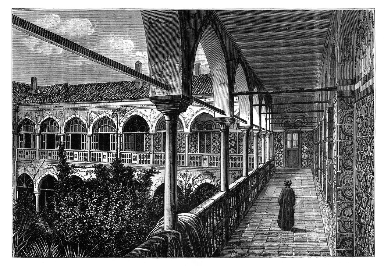 Et galleri i palasset i Constantine, Algerie, c1890 av Unbekannt