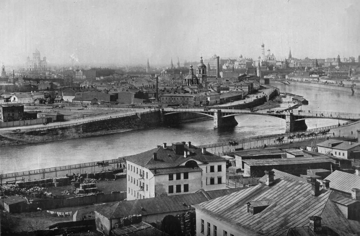 Et generelt syn på Moskva, som viser Kreml, 1915 av Unbekannt