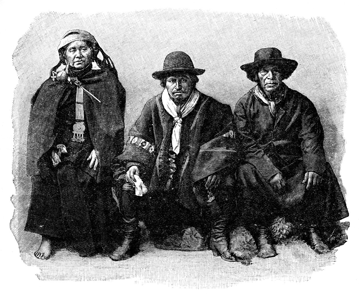 En gruppe araukanere, Chile, Argentina, 1895 av Unbekannt