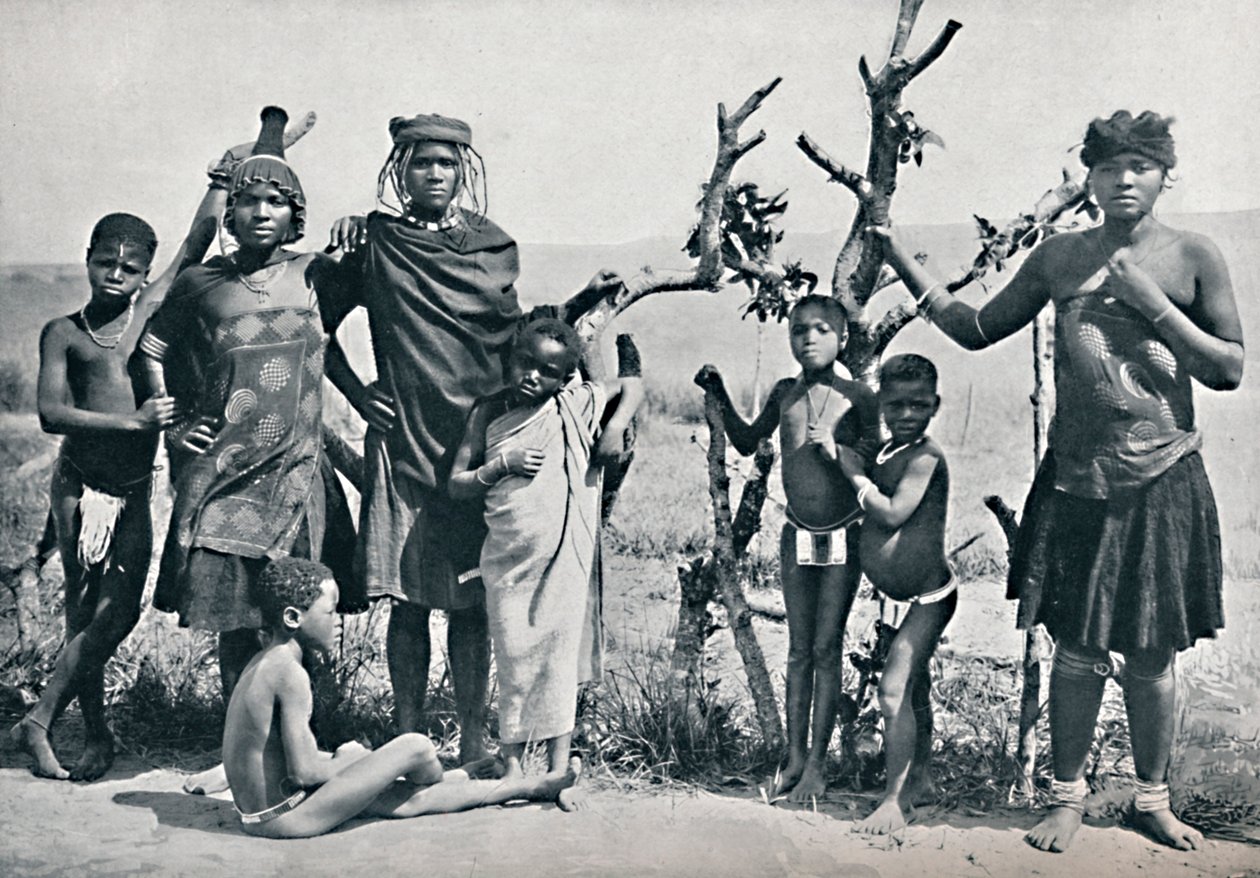 En gruppe zuluer, 1912 av Unbekannt