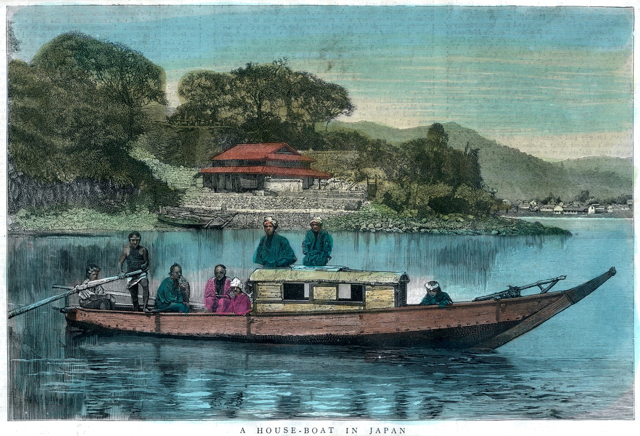 En husbåt i Japan, 1888 av Unbekannt
