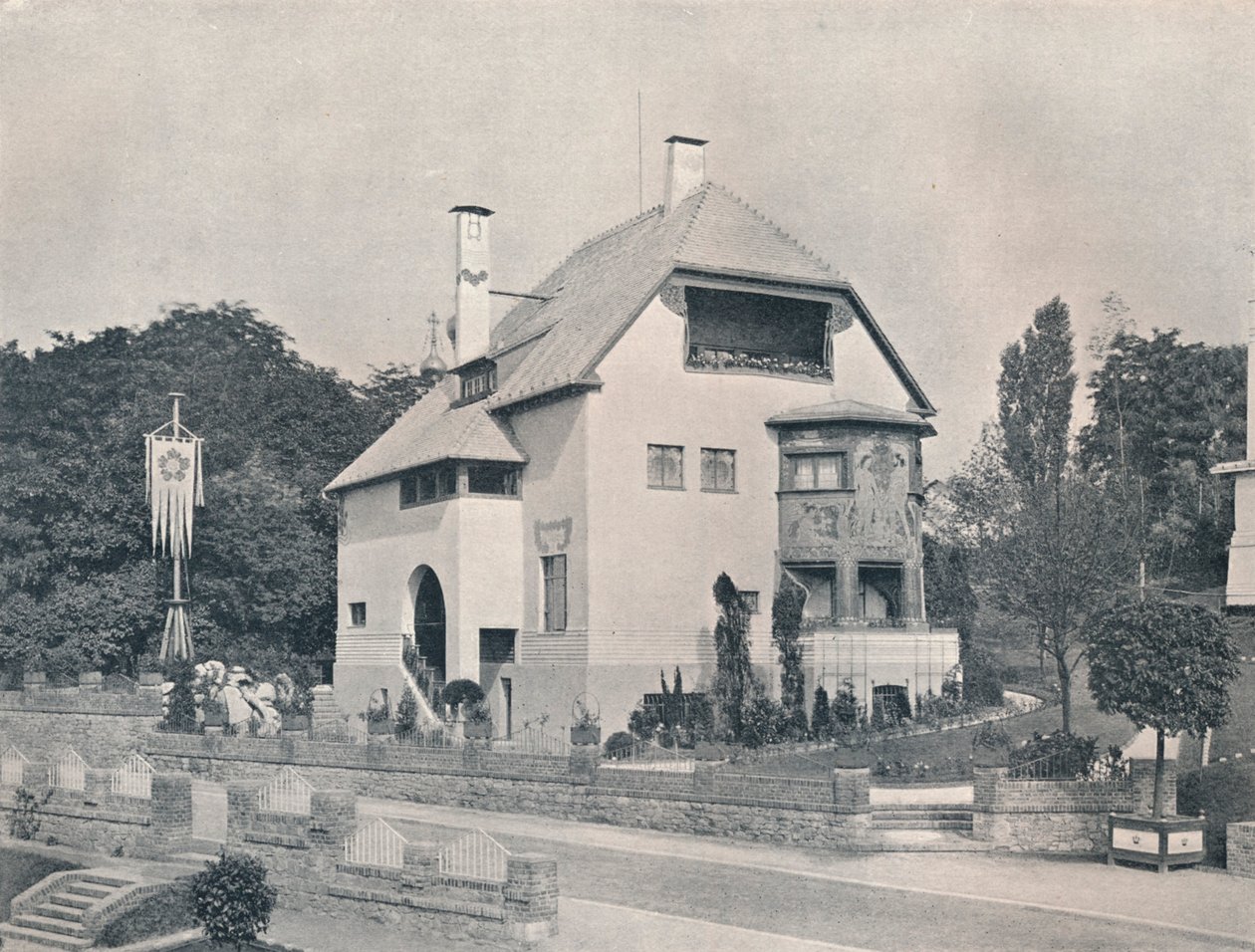 Et hus tegnet av Hans Christiansen, c1901 1901-1902 av Unbekannt
