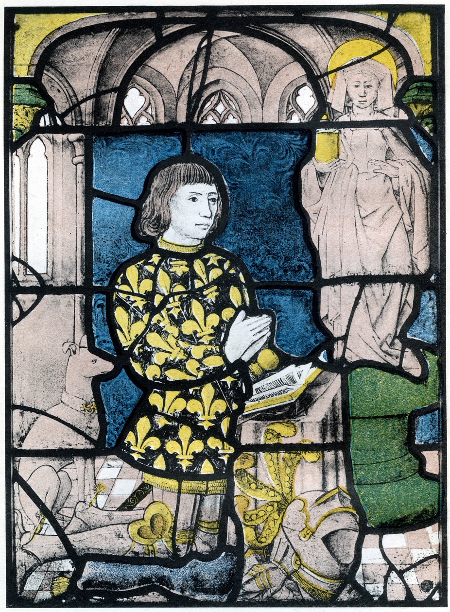 En ridder de Bernemicourt ved hans orisons foran et bilde av St Mary Magdalene, c1500, 1924 av Unbekannt