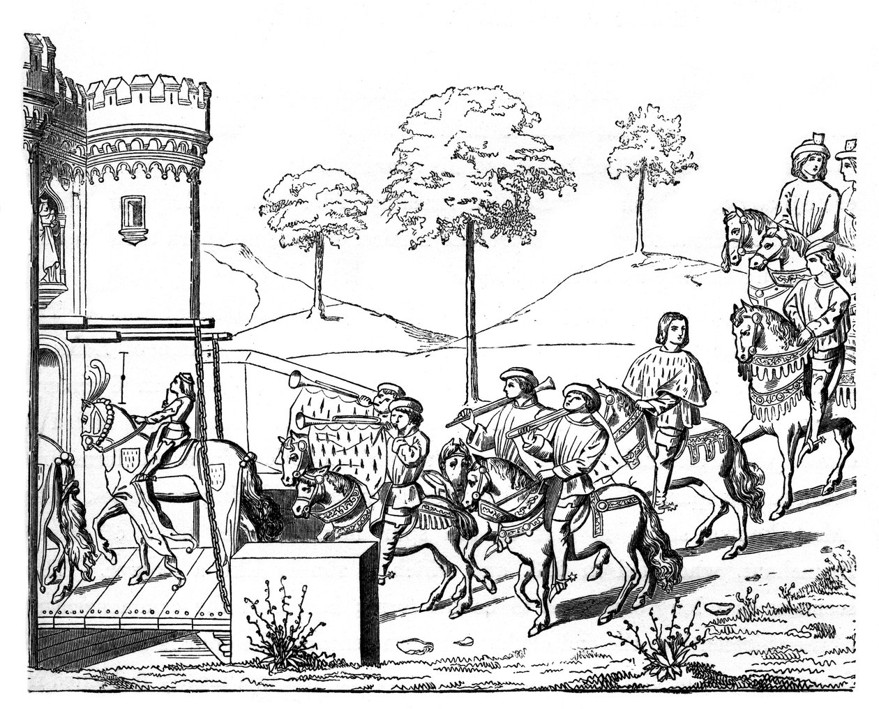 En ridder som kommer inn på listene, c1460-1465, 1870 av Unbekannt