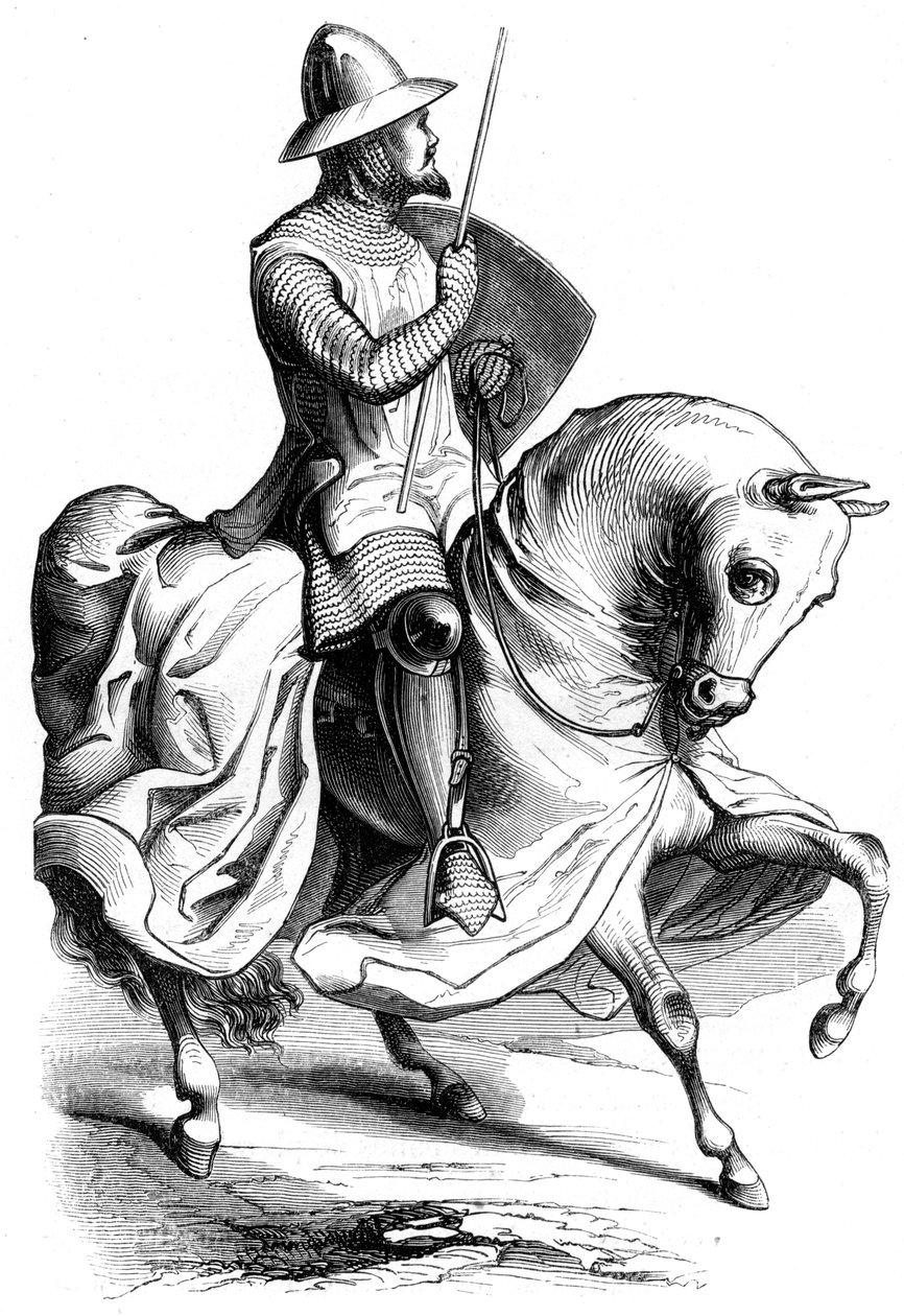 En ridder av kong Louis VI av Frankrike, ca. 1300-tallet 1849 av Unbekannt