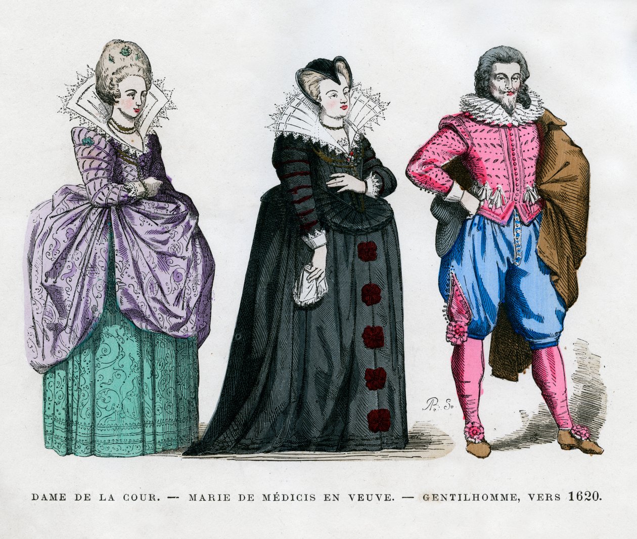 En hoffdame, Marie de Medici som enke, og en gentleman, c1620 1882-1884 av Unbekannt