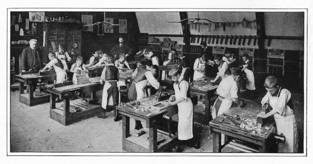 Et manuelt treningssenter: treverk, London, c1900 1901 av Unbekannt