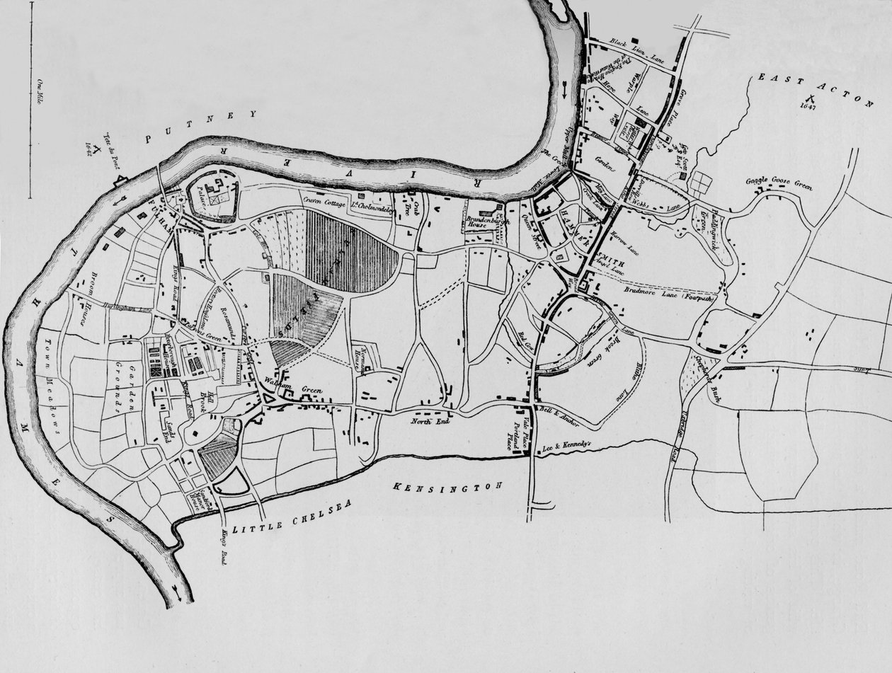 Et kart over Fulham i 1813 1911 av Unbekannt