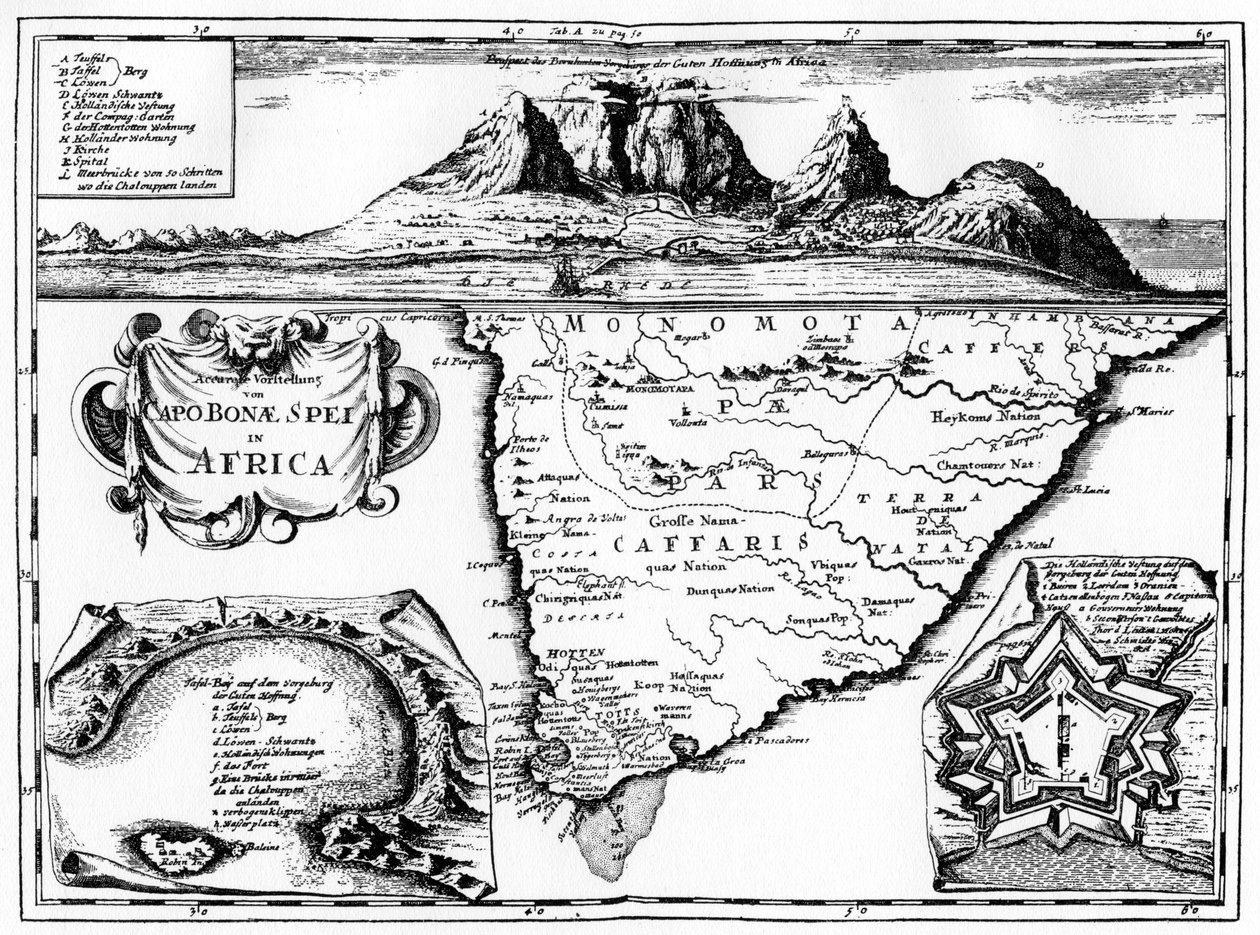 Et kart over Kapp det gode håp, Sør-Afrika, 1719 1931 av Unbekannt