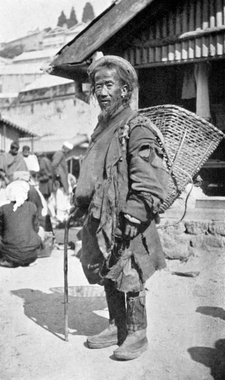 En innfødt av Darjeeling, Vest-Bengal, India, c1910 av Unbekannt