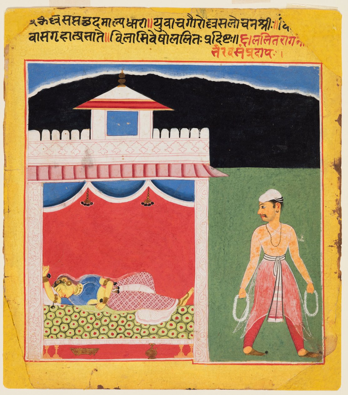 En side fra en Ragamala-serie: Lalita Ragini, ca. 1600. av Unbekannt