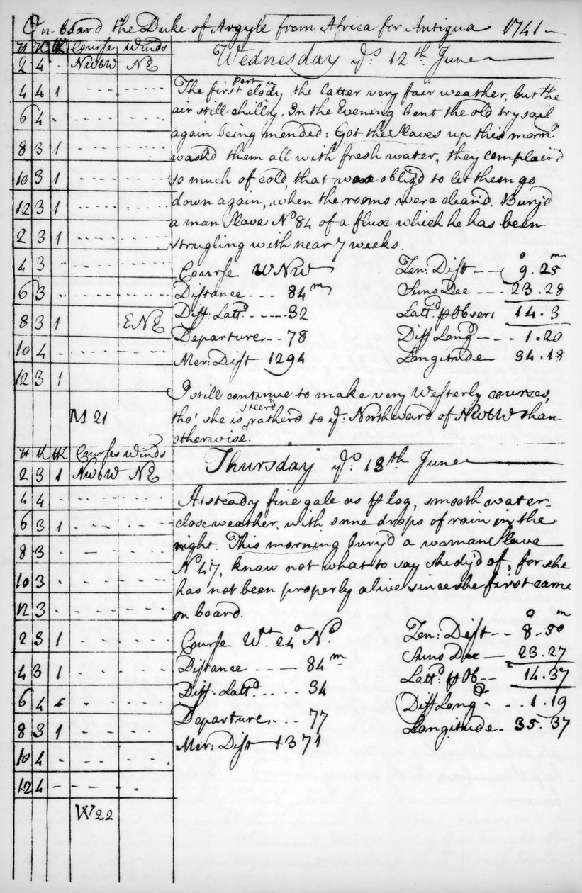 En side fra tidsskriftet til John Newton, 1750-1754 1965 av Unbekannt