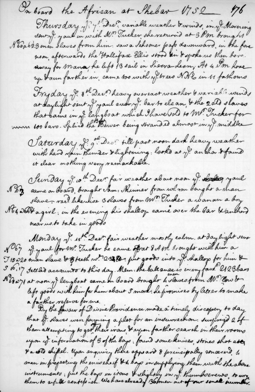 En side fra tidsskriftet til John Newton, 1750-1754 1965 av Unbekannt