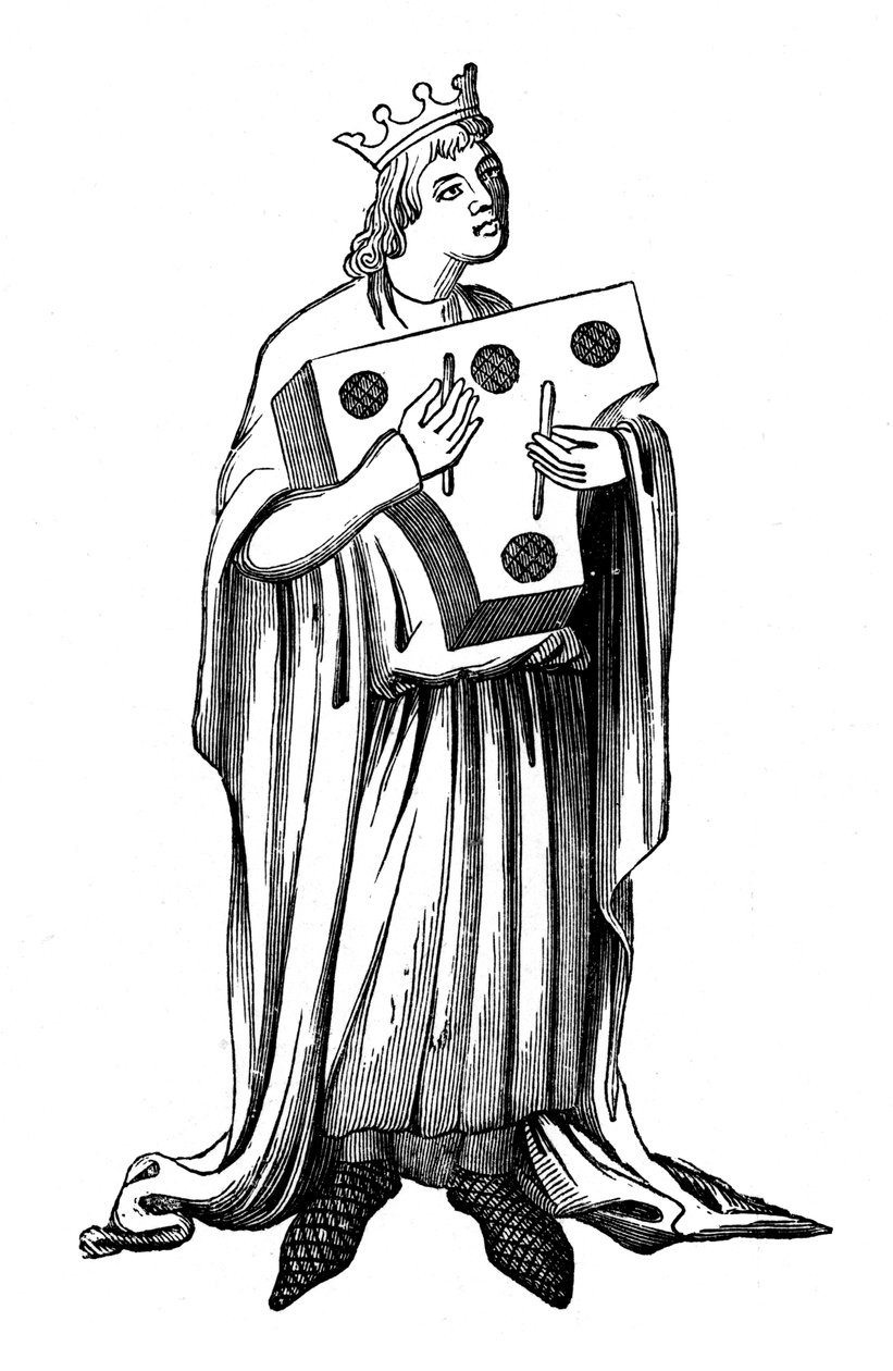 En utøver på psalterion, 1300-tallet, 1870 av Unbekannt