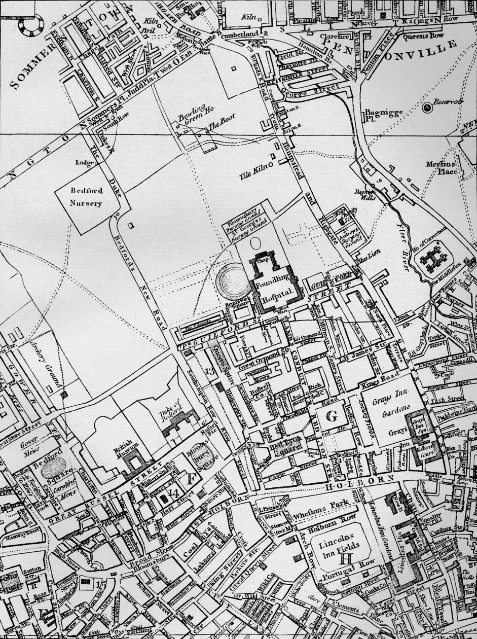 En plan for Holborn, St Giles og St Pancras, London, i 1800 1911 av Unbekannt