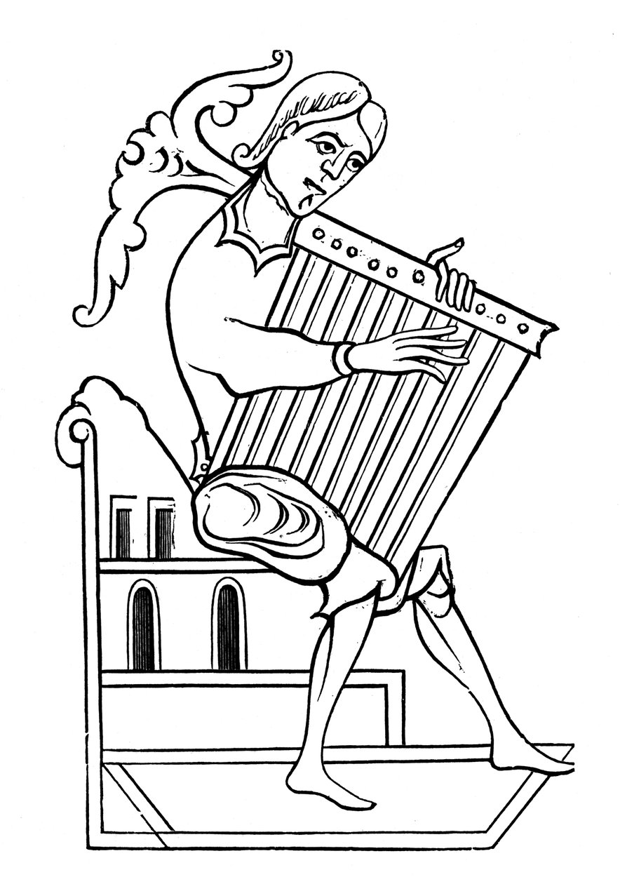 En psalterist, 900-tallet, 1870 av Unbekannt