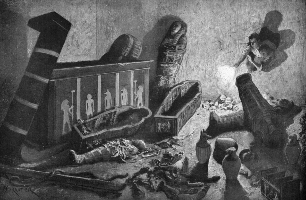 En ransaket egyptisk grav, 1933-1934 av Unbekannt