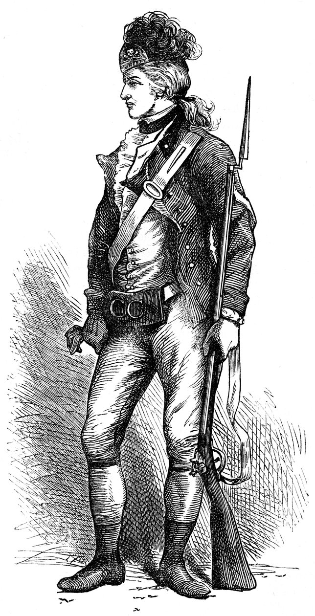 En ekte amerikansk riflemann, c1776-1780 c1880 av Unbekannt