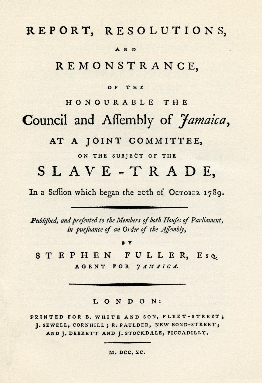 En remonstrasjon av emnet slavehandel, 1789 1965 av Unbekannt