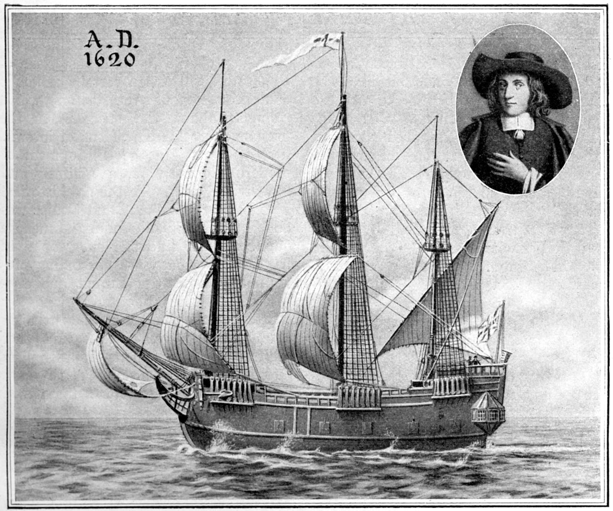 En representasjon av Mayflower, 1922 av Unbekannt
