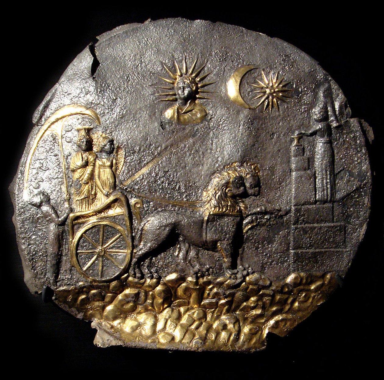 En rund medaljongplate som beskriver Cybele, 2. århundre f.Kr av Unbekannt