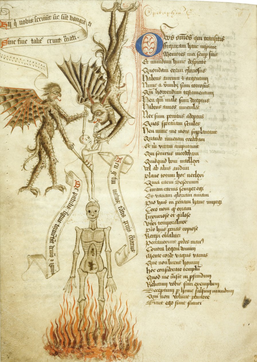 En sjel trukket fra liket av en demon. Fra The Scale of Perfection av Walter Hilton, ca 1460 av Unbekannt