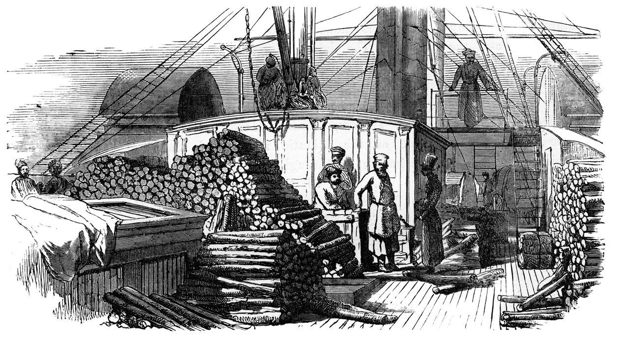 En dampbåt på Volga, Russland, ca 1890 av Unbekannt