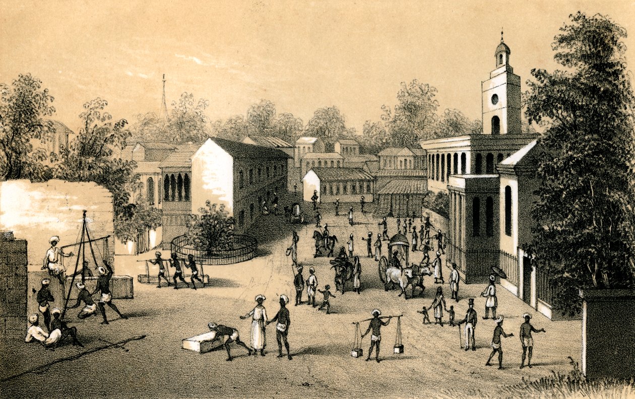 En gate i Bombay, 1847 av Unbekannt