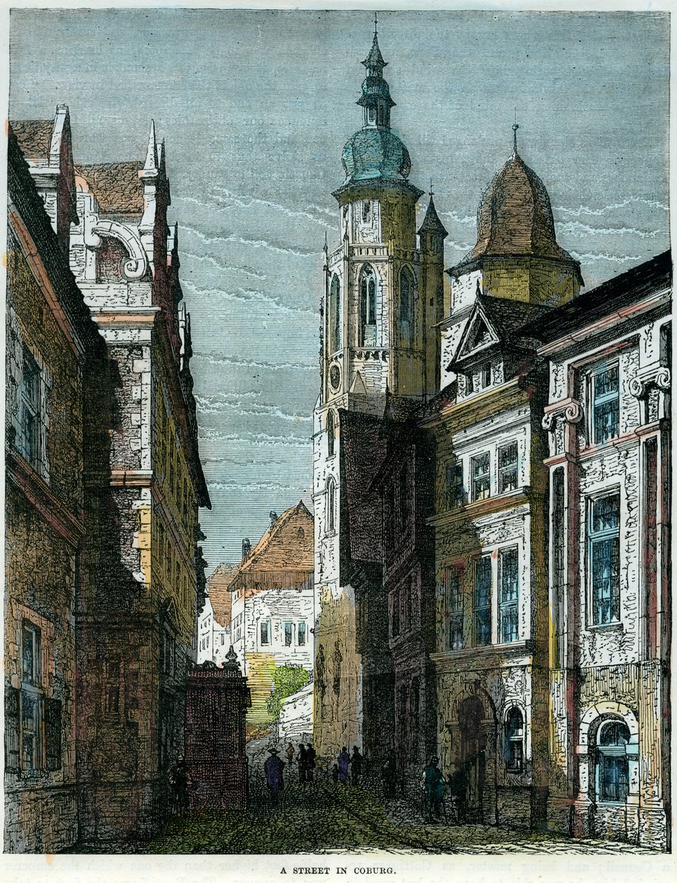 En gate i Coburg, Bayern, Tyskland, c1880 av Unbekannt