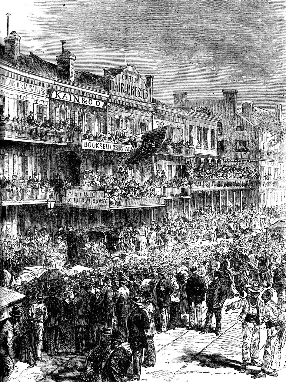 En gate i New Orleans på valgdagen, 1860 c1880 av Unbekannt