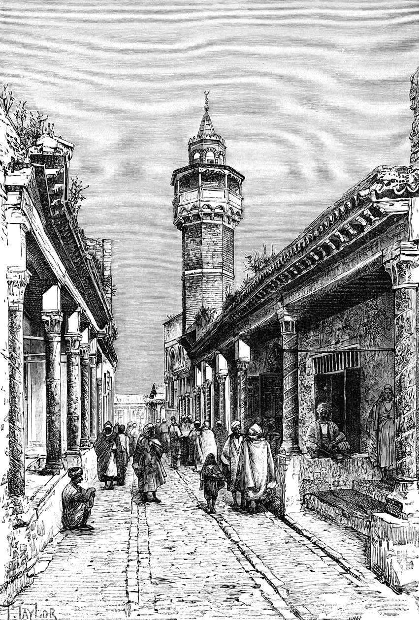 En gate i Suk-distriktet i Tunis, Tunisia, 1895 av Unbekannt