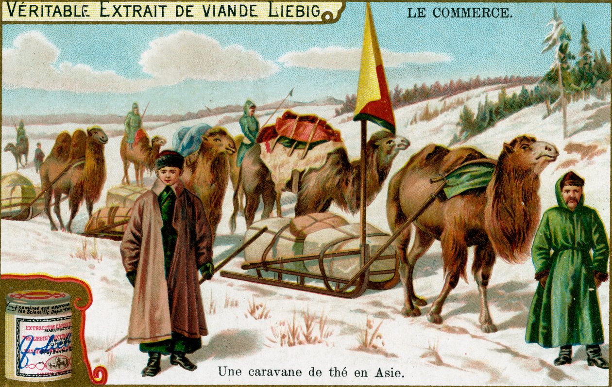 En te-karavane i Asia, ca 1900 av Unbekannt