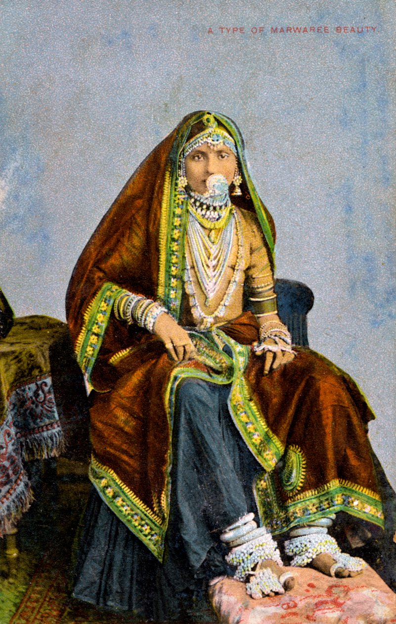 En type Marwaree-skjønnhet, India, tidlig på 1900-tallet av Unbekannt