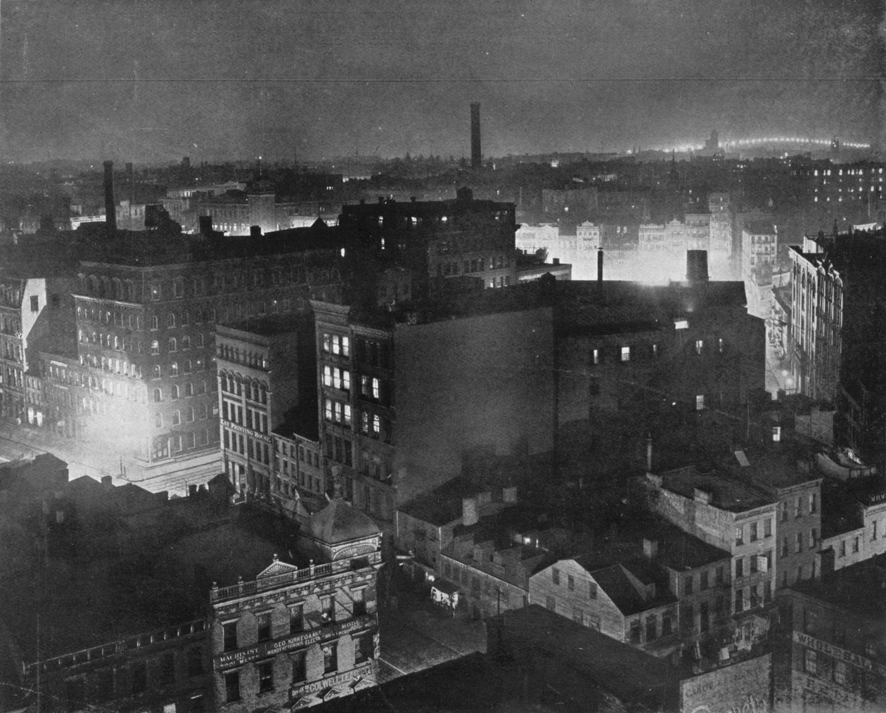 Utsikt over New York om natten, 1915 av Unbekannt