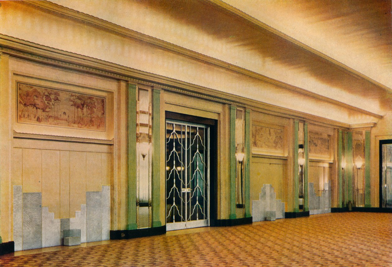 En utsikt over den nye ballsalen på Claridges Hotel som designet av Oswald P. Milne, 1933 av Unbekannt