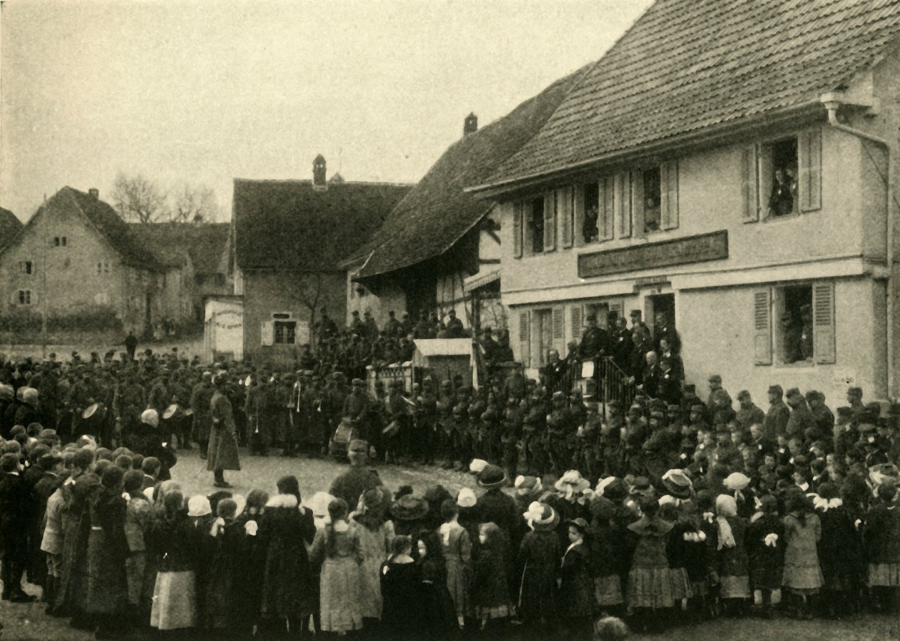 En landsby i Alsace er okkupert av franske tropper, første verdenskrig, c1915, c1920. av Unbekannt